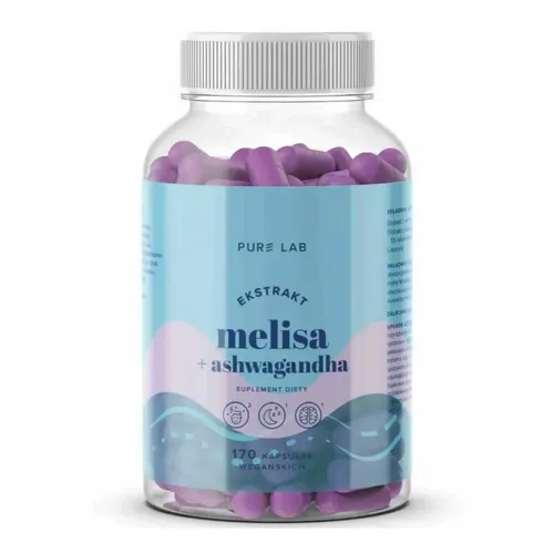 Aura Herbals, Pure Lab Ekstrakt Melisa + Ashwagandha, 170 kapsułek