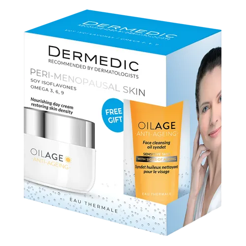 DERMEDIC OILAGE Zestaw, krem na dzień, 50 ml + olejowy syndet do mycia, 25 ml