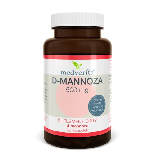 Medverita D-mannoza 500 mg, 50 kapsułek