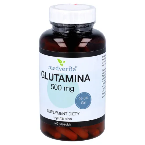 Medverita Glutamina 500 mg, 120 kapsułek