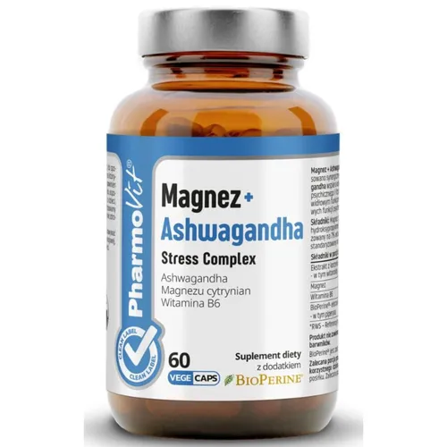 PharmoVit Magnez + Ashwagandha, 60 kapsułek
