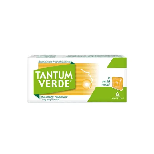 Tantum Verde 3 mg, smak miodowo-pomarańczowy, 20 pastylek do ssania