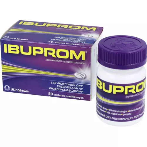 Ibuprom 200 mg, 50 tabletek powlekanych