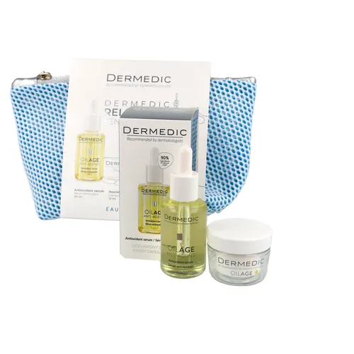 DERMEDIC OILAGE - Zestaw prezentowy: Serum antyoksydacyjne, 30 ml + Krem na dzień odżywczy, 15 ml