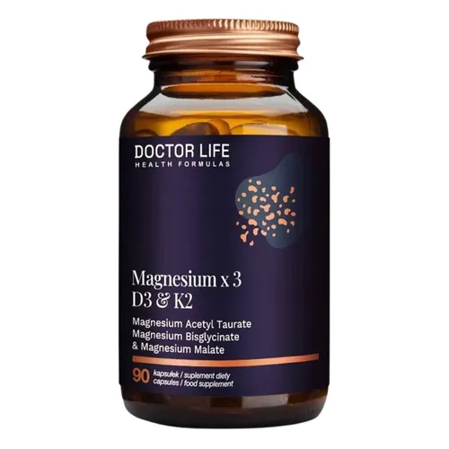 Doctor Life Magnesium X3 D3 K2, 90 kapsułek