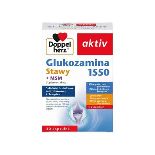Doppelherz Aktiv Glukozamina 1550 Stawy + MSM, 40 kapsułek