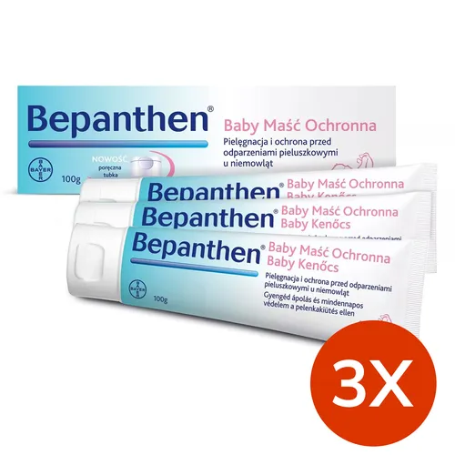 Zestaw Bepanthen Baby - maść ochronna dla niemowląt, 3 x 100 g