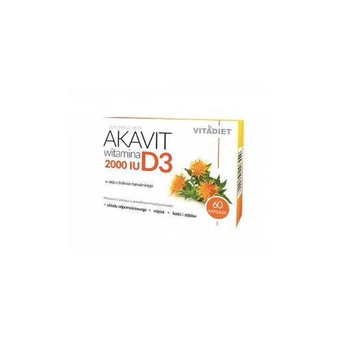 Akavit Witamina D3 2000 IU, 60 kapsułek