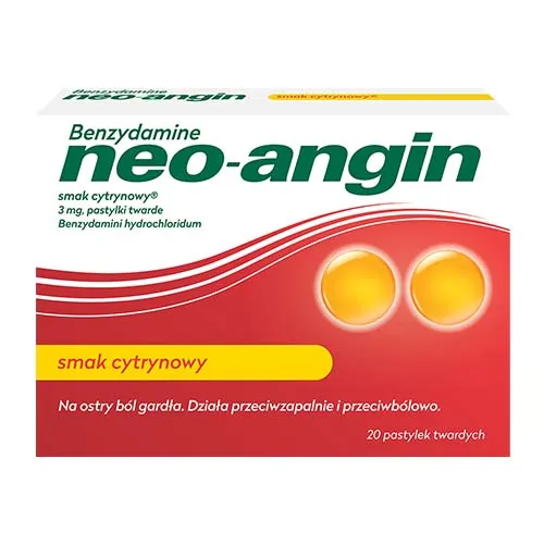 Neo-Angin Benzydamine 3 mg, smak cytrynowy, 20 pastylek
