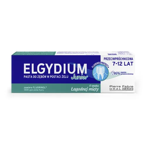 ELGYDIUM Junior - pasta do zębów, łagodna mięta, 7-12 lat, 50 ml