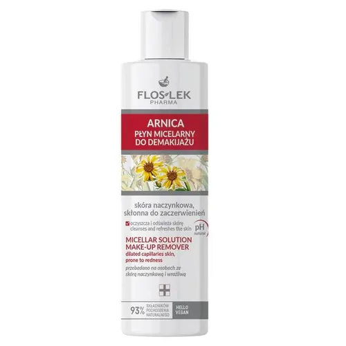 FLOSLEK Arnica - płyn miceralny do demakijażu skóry naczynkowej, 200 ml