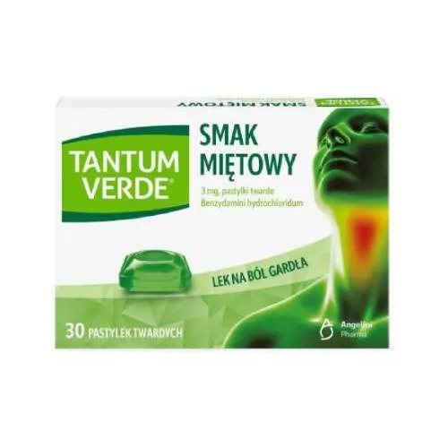 Tantum Verde 3 mg, smak miętowy, 30 pastylek do ssania