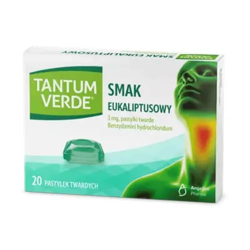 Tantum Verde 3 mg, smak eukaliptusowy, 30 pastylek do ssania