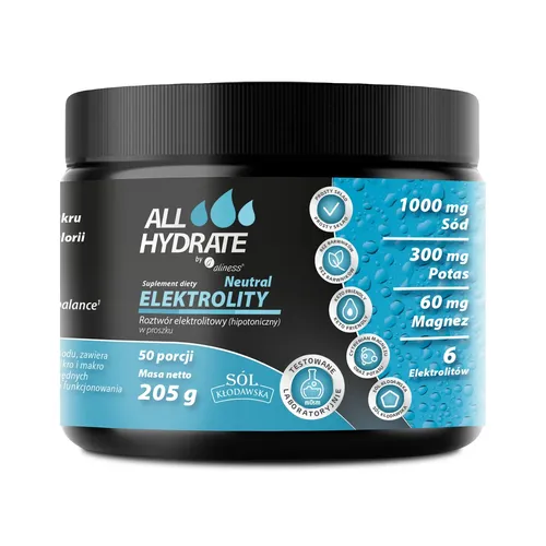 Aliness, ALLHydrate Elektrolity, smak neutralny, 205 g