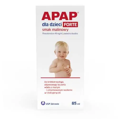 APAP Dla Dzieci Forte 40 mg/ml, smak malinowy, 85 ml