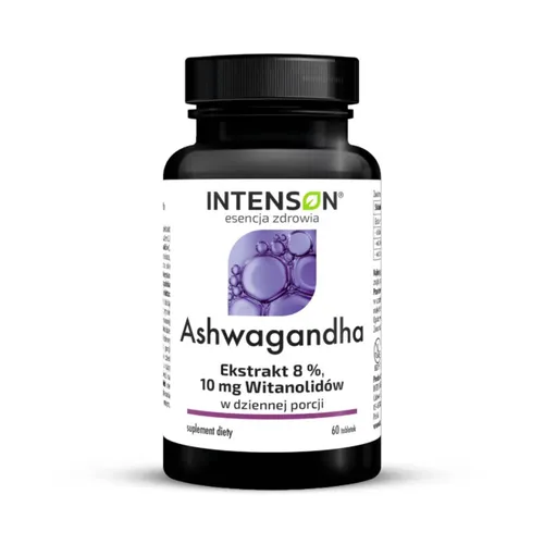 Intenson Ashwagandha Ekstrakt 8%, 10mg witanolidów, 60 tabletek