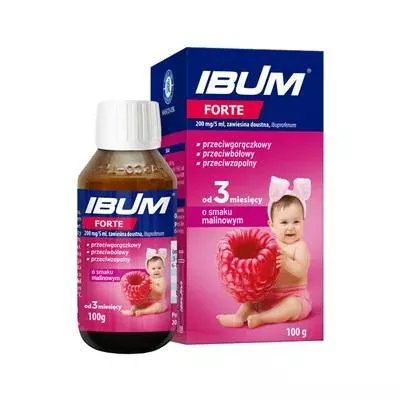 Ibum Forte 200 mg/5 ml, zawiesina doustna, smak malinowy, 150 g