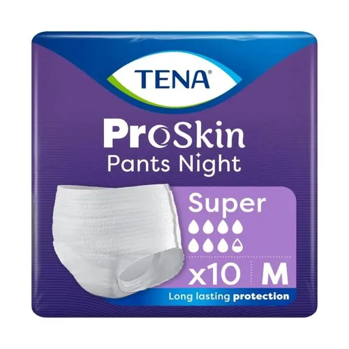 TENA Pants ProSkin Super Night - majtki chłonne, rozmiar M, 10 sztuk