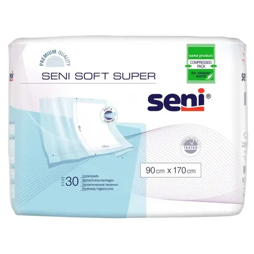 Seni Soft Super - podkłady higieniczne, 90 cm x 170 cm, 30 sztuk