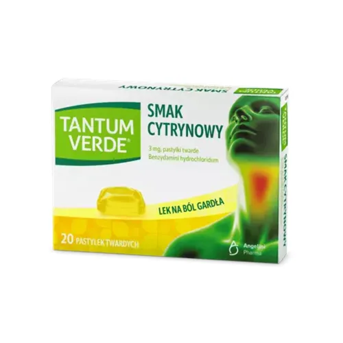 Tantum Verde, smak cytrynowy, 20 pastylek do ssania