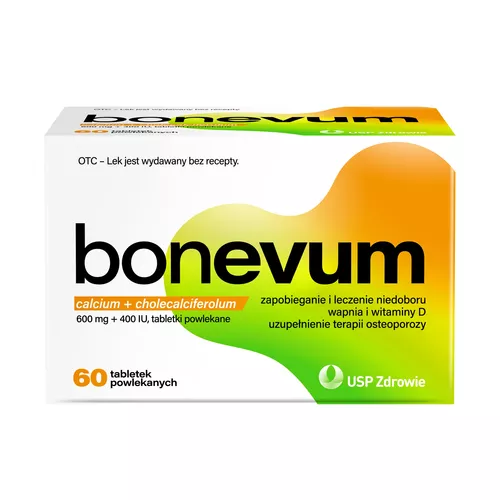 Bonevum 600mg + 400 IU, 60 tabletek