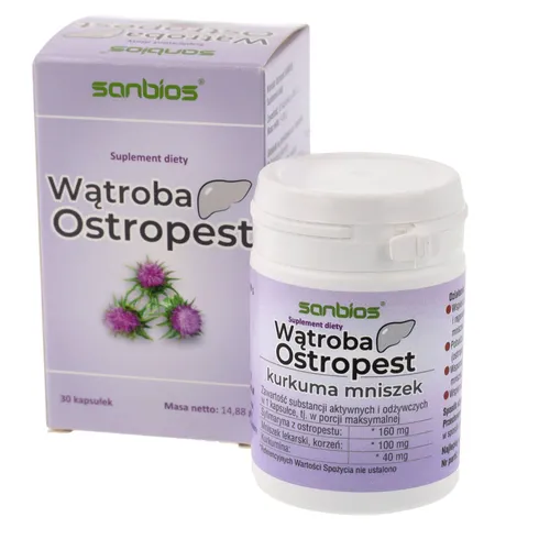 Sanbios Wątroba Ostropest, 30 kapsułek