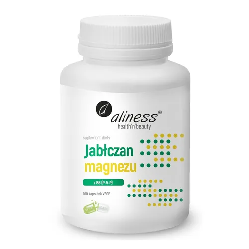 Aliness jabłczan magnezu 100 mg z B6 (P-5-P), 100 kapsułek