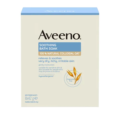Aveeno - Kojący puder do kąpieli, 8x42 g