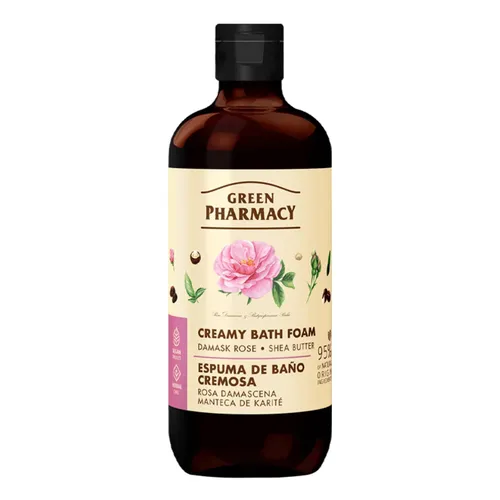 Green Pharmacy - kremowa pianka do kąpieli, Róża damasceńska i masło shea, 500 ml