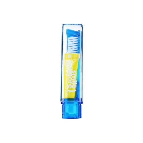 Hiskin - Travel Set: pasta do zębów 4 ml + skłądana szczoteczka do zębów, 1 sztuka