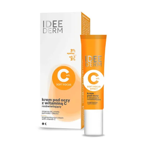 IDEE DERM - rozświetlający krem pod oczy z witaminą C, 15 ml