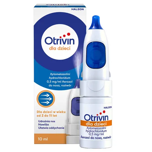 Otrivin dla dzieci 0,5 mg/ml, aerozol do nosa, roztwór, 10 ml