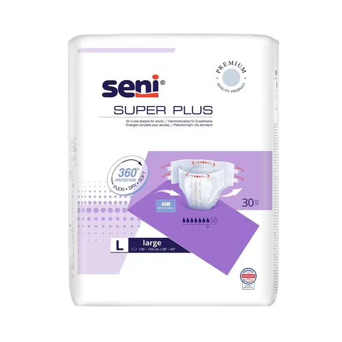 SENI SUPER PLUS - pieluchomajtki dla dorosłych, rozmiar L, 30 sztuk