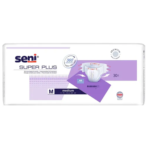 SENI SUPER PLUS - pieluchomajtki dla dorosłych, rozmiar M, 30 sztuk