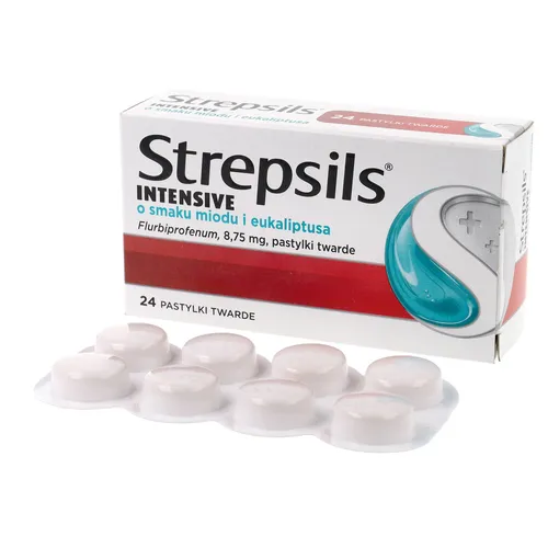 Strepsils Intensive 8,75 mg  o smaku miodu i eukaliptusa, 24 tabletek do ssania