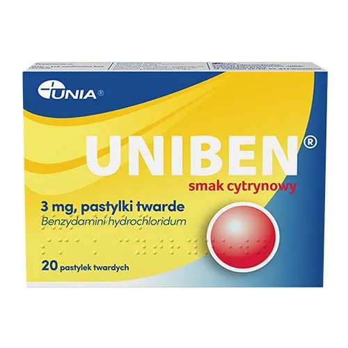 Uniben 3 mg, smak cytrynowy, 20 pastylek