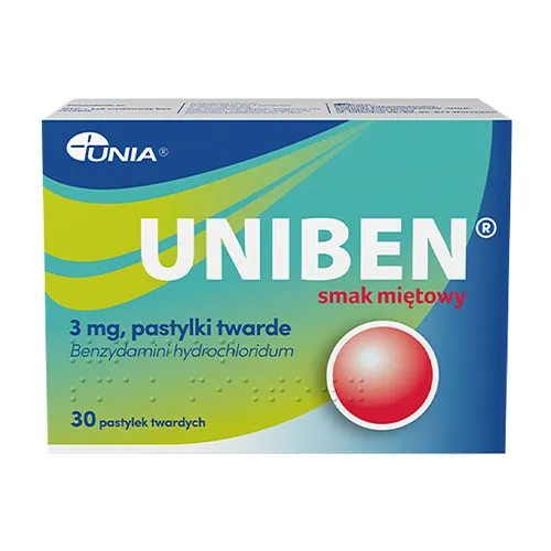 Uniben 3 mg, smak miętowy, 30 pastylek