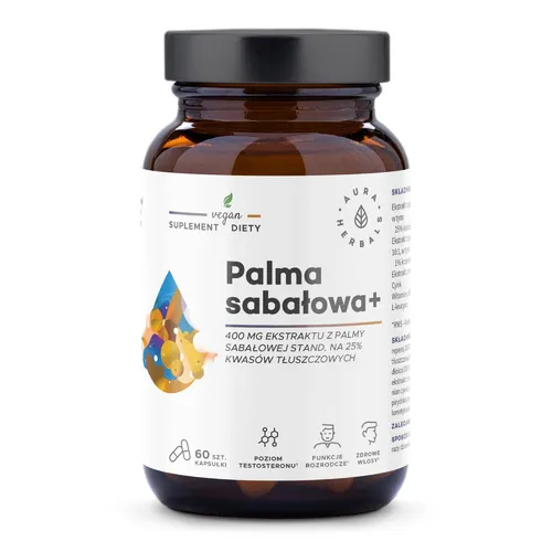 Aura Herbals, Palma Sabałowa 400 mg, 60 kapsułek
