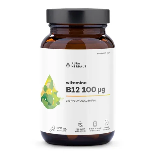 Aura Herbals, Witamina B12 100 mcg, 120 kapsułek