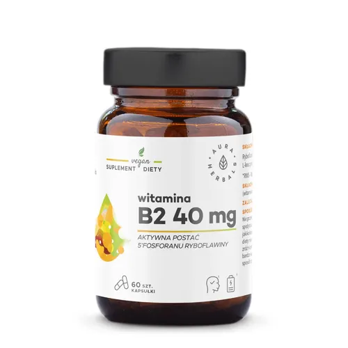 Aura Herbals, Witamina B2 R-5-P 40 mg, 60 kapsułek
