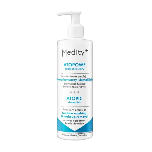 Medity+ AZS - emolientowa emulsja do mycia twarzy i demakijażu, 200 ml