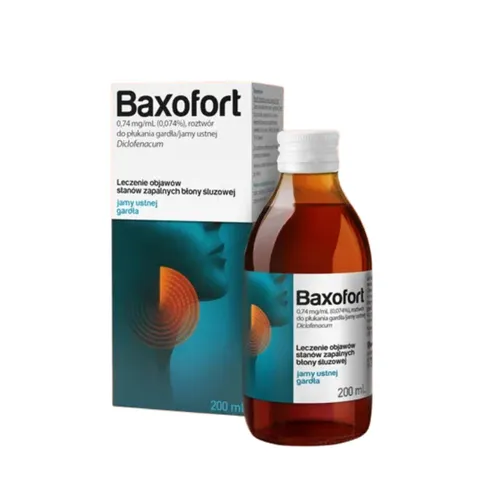 Baxofort 0,74 mg/ml roztwór do płukania jamy ustnej i gardła, 200 ml