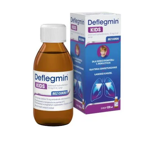 Deflegmin Kids 15 mg/5 ml, syrop, bez cukru, 120 ml
