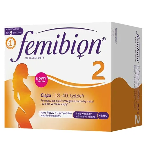 Femibion 2 Ciąża - suplement diety dla kobiet w ciąży, 56 tabletek + 56 kapsułek