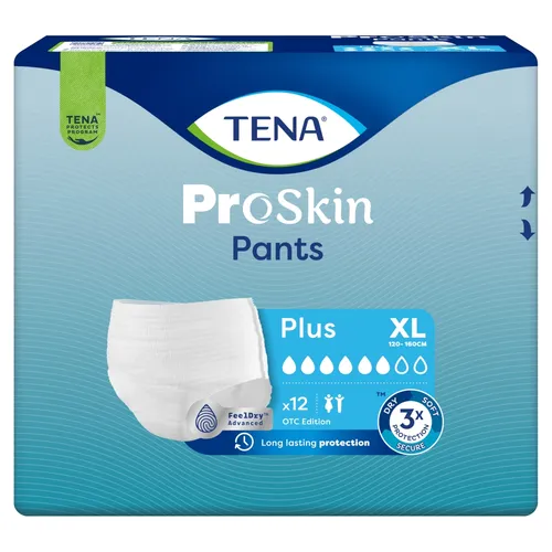TENA Pants ProSkin Plus - majtki chłonne, rozmiar XL, 12 sztuk