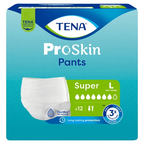 TENA Pants ProSkin Super - majtki chłonne, rozmiar L, 12 sztuk