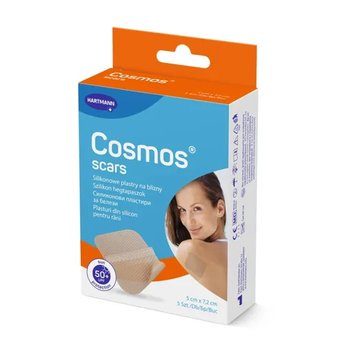 HARTMANN - Cosmos Scar, plastry silikonowe na blizny 7,2 cm × 5 cm, 5 sztuk