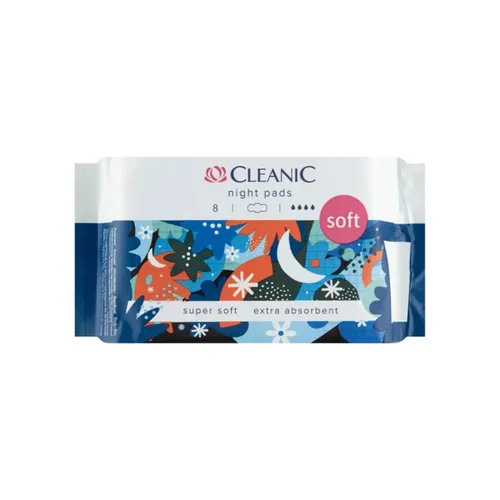 CLEANIC Soft Night - podpaski higieniczne, 8 sztuk