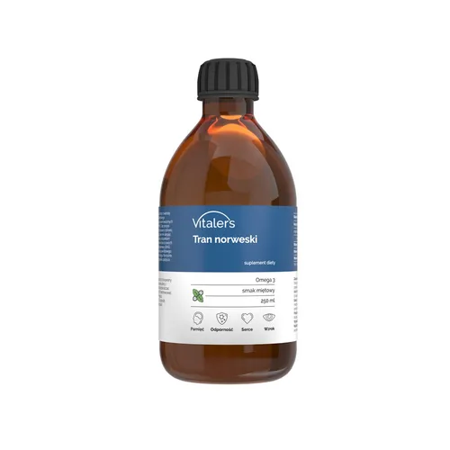 Vitaler's Tran norweski, smak miętowy, 250 ml