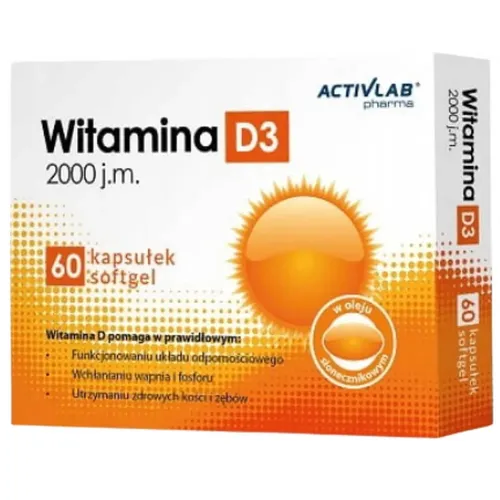 Activlab Witamina D3 2000 j.m, 60 kapsułek